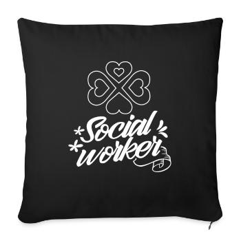 Profession de travailleur social Travail social Travailleur social - Housse de coussin décorative 45 x 45 cm - noir - Devant