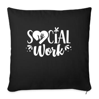 Profession de travailleur social Travailleur social Travail social - Housse de coussin décorative 45 x 45 cm - noir - Devant