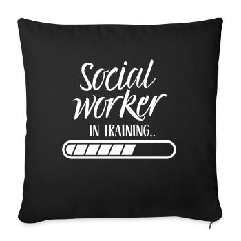 Social worker in training Social worker - Sofa pillowcase 17,3'' x 17,3'' (45 x 45 cm) - black - Front