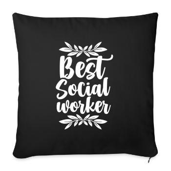 Meilleure formation de travailleur social - Housse de coussin décorative 45 x 45 cm - noir - Devant