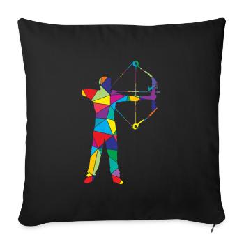 Low Poly Bowhunter Poly Bowhunting - Sofa pillowcase 17,3'' x 17,3'' (45 x 45 cm) - black - Front