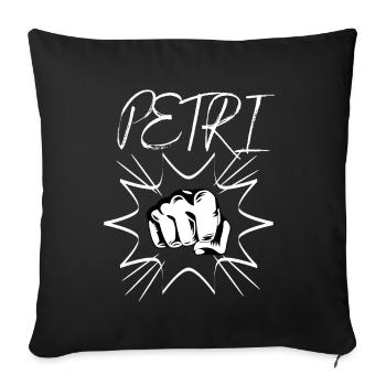 Petri Angler Pêche Petri Heil Angler Fist Bump - Housse de coussin décorative 45 x 45 cm - noir - Devant