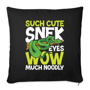 Such Cute Snek Eyes Wow Much Noodly - Sofakissenbezug 45 x 45 cm - Schwarz - Vorne