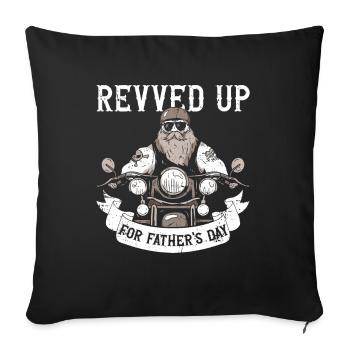 Motorbike Rider Biker Papa Funny Father's Day - Sofa pillowcase 17,3'' x 17,3'' (45 x 45 cm) - black - Front