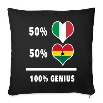 Ghana and Italy flags 100% genius - Sofa pillowcase 17,3'' x 17,3'' (45 x 45 cm) - black - Front