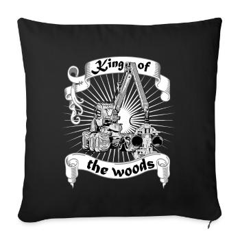 Roi des bois Cueilleur Menuisier forestier - Housse de coussin décorative 45 x 45 cm - noir - Devant