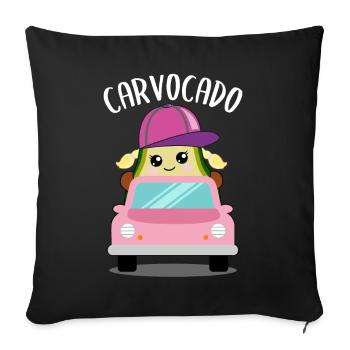Avocado in Car Funny Vegetable Fruit Gift - Sofa pillowcase 17,3'' x 17,3'' (45 x 45 cm) - black - Front