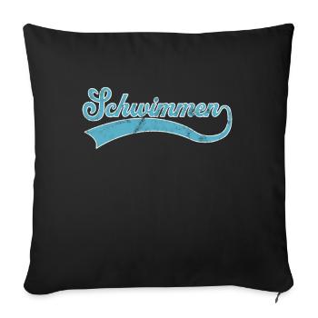Schwimmen Schriftzug - Sofakissenbezug 45 x 45 cm - Schwarz - Vorne