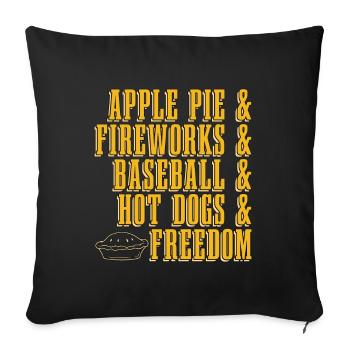 Apple Pie & Fireworks & Baker Pastries Apple Fruit - Sofa pillowcase 17,3'' x 17,3'' (45 x 45 cm) - black - Front