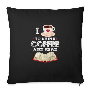 Lecture de café - Housse de coussin décorative 45 x 45 cm - noir - Devant