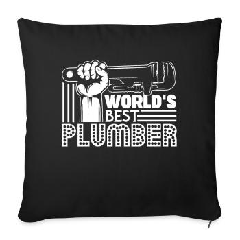 Plumber World's Best Plumber - Sofa pillowcase 17,3'' x 17,3'' (45 x 45 cm) - black - Front