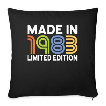 40e anniversaire Né en 1983 Fabriqué en 1983 - Housse de coussin décorative 45 x 45 cm - noir - Devant