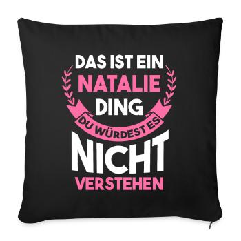 Natalie - Sofakissenbezug 45 x 45 cm - Schwarz - Vorne