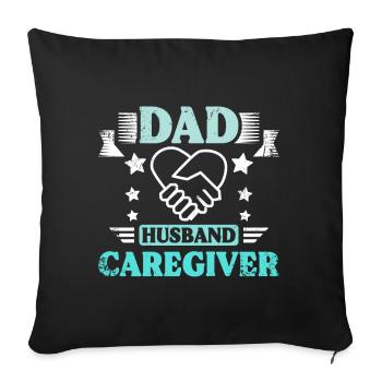 Fête des pères Papa Mari Soignant - Housse de coussin décorative 45 x 45 cm - noir - Devant