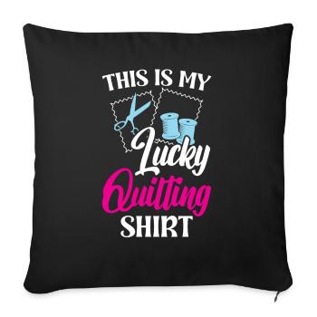 This is my lucky Quilting - Sofa pillowcase 17,3'' x 17,3'' (45 x 45 cm) - black - Front