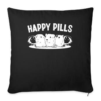 Happy Pills - Sofa pillowcase 17,3'' x 17,3'' (45 x 45 cm) - black - Front
