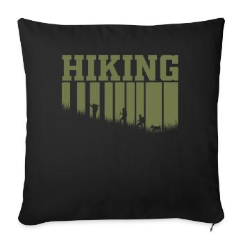 Randonnée, camping et exploration en plein air - Housse de coussin décorative 45 x 45 cm - noir - Devant