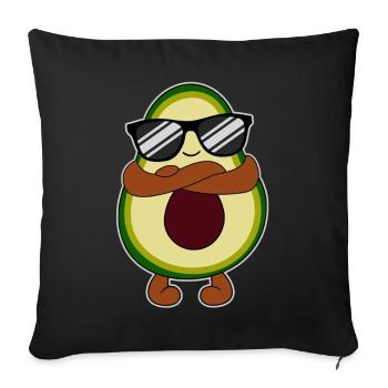 Avocado With Sunglasses Funny Gift - Sofa pillowcase 17,3'' x 17,3'' (45 x 45 cm) - black - Front