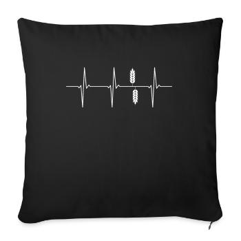 Wheat ECG heartbeat cereals - Sofa pillowcase 17,3'' x 17,3'' (45 x 45 cm) - black - Front