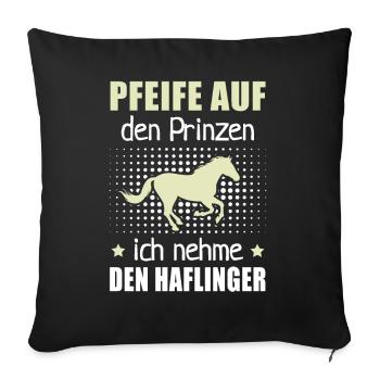 Pfeife Prinzen Nehme Haflinger Pferderasse Reithof - Sofakissenbezug 45 x 45 cm - Schwarz - Vorne