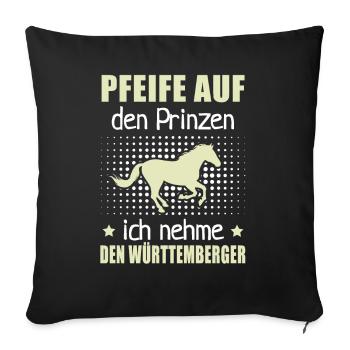 Pfeife Prinzen Nehme Württemberger Pferderassen - Sofakissenbezug 45 x 45 cm - Schwarz - Vorne