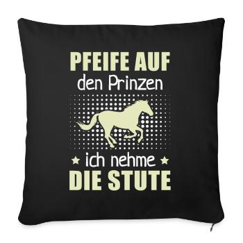 Pfeife Prinzen Nehme Stute Pferdezüchter Reithof - Sofakissenbezug 45 x 45 cm - Schwarz - Vorne