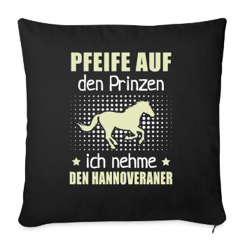 Pfeife Prinzen Nehme Hannoveraner Reiterhof - Sofakissenbezug 45 x 45 cm - Schwarz - Vorne