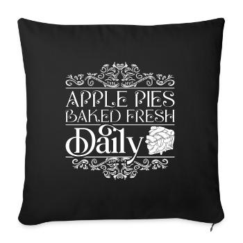 Apple Pies Baked Fresh Daily Apple Fruit Baking - Sofakissenbezug 45 x 45 cm - Schwarz - Vorne