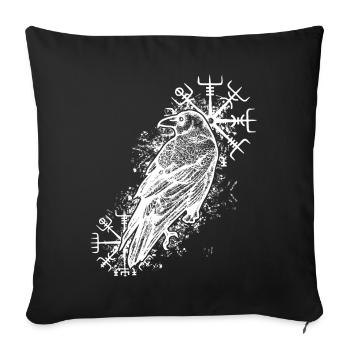 Raven Valhalla Viking Vegvisir - Sofa pillowcase 17,3'' x 17,3'' (45 x 45 cm) - black - Front