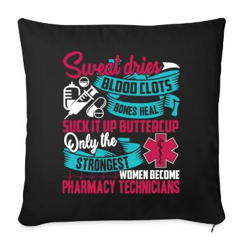 Pharmacy Technician Women Pharmacy Technician - Sofa pillowcase 17,3'' x 17,3'' (45 x 45 cm) - black - Front