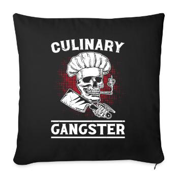 Chef saying - Sofa pillowcase 17,3'' x 17,3'' (45 x 45 cm) - black - Front