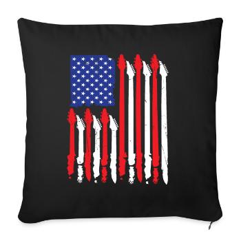 Play Guitar Design - Sofa pillowcase 17,3'' x 17,3'' (45 x 45 cm) - black - Front