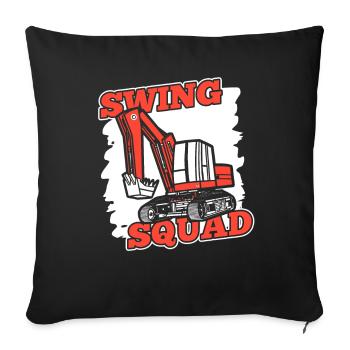 Swing Squad Raupenbagger Excavator Seilbagger - Sofakissenbezug 45 x 45 cm - Schwarz - Vorne