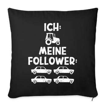 Traktor Trekker Bauer Landwirtschaft - Sofakissenbezug 45 x 45 cm - Schwarz - Vorne