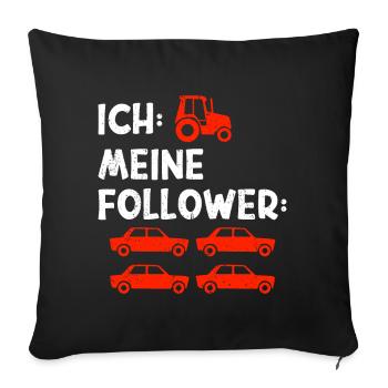 Traktor Trekker Bauer Landwirtschaft - Sofakissenbezug 45 x 45 cm - Schwarz - Vorne