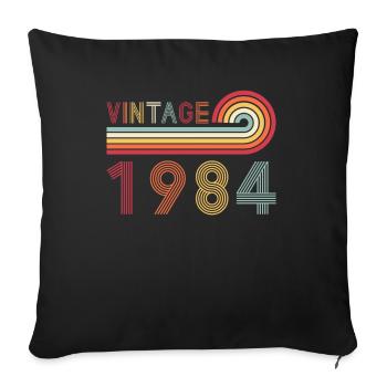 Drôle de millésime né en 1984 anniversaire - Housse de coussin décorative 45 x 45 cm - noir - Devant