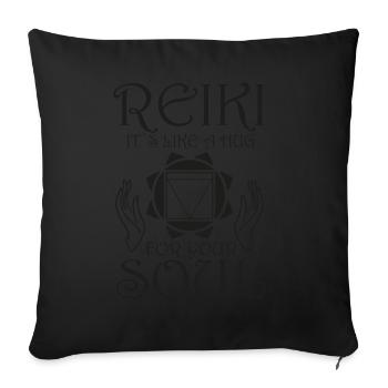 Energie Chakra Holistique Healing Mains Reiki - Housse de coussin décorative 45 x 45 cm - noir - Devant
