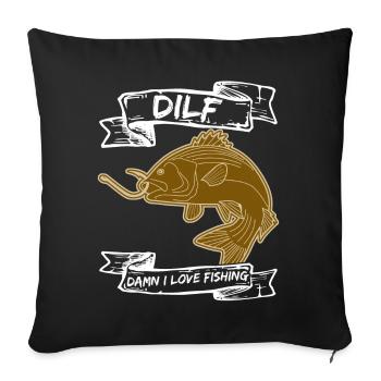 Pêche Pêcheur Pêche Hameçon Pêcheur Ange - Housse de coussin décorative 45 x 45 cm - noir - Devant