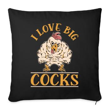 Chickens The Pet That Poops Chickens Rooster Farmer Chicken - Sofa pillowcase 17,3'' x 17,3'' (45 x 45 cm) - black - Front