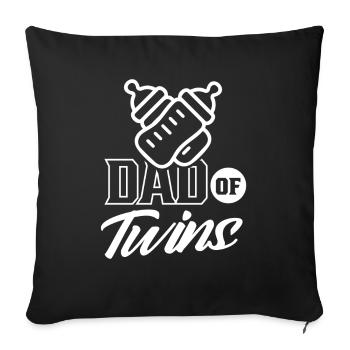 Vater Von Zwillingen Zwilling Zwillinge Humor - Sofakissenbezug 45 x 45 cm - Schwarz - Vorne