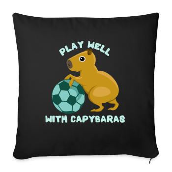 Capybara Chuchoteur - Housse de coussin décorative 45 x 45 cm - noir - Devant