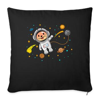 Otter lover Astronaut - Sofa pillowcase 17,3'' x 17,3'' (45 x 45 cm) - black - Front