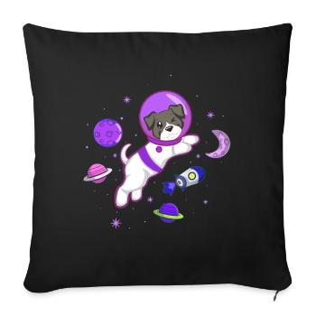 Puppy Dog Owner Astronaut - Sofa pillowcase 17,3'' x 17,3'' (45 x 45 cm) - black - Front