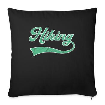Hiking lettering - Sofa pillowcase 17,3'' x 17,3'' (45 x 45 cm) - black - Front
