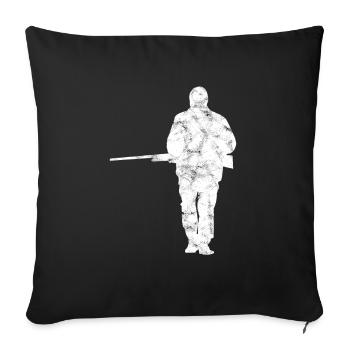 Jäger Jagen Silhouette - Sofakissenbezug 45 x 45 cm - Schwarz - Vorne