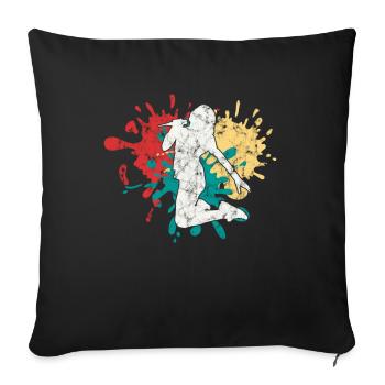 Silhouette de chanteuse chanteuse - Housse de coussin décorative 45 x 45 cm - noir - Devant