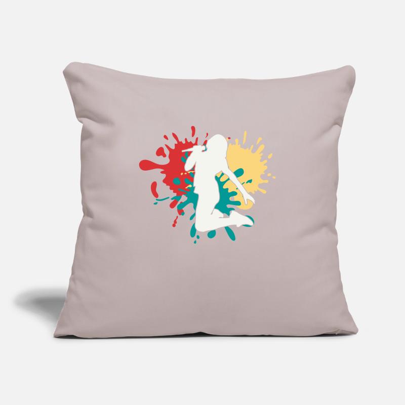 Silhouette de chanteuse chanteuse Housse de coussin décorative 45 x 45 cm