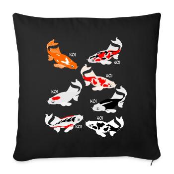 Carpe Koi Koi - Housse de coussin décorative 45 x 45 cm - noir - Devant