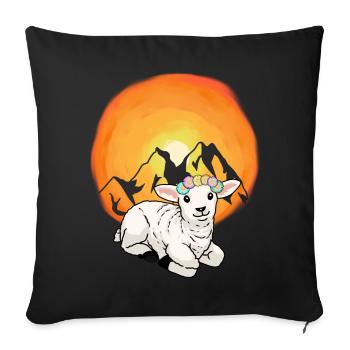 Mountains Austria Alps Lamb Sheep Nature Alm - Sofa pillowcase 17,3'' x 17,3'' (45 x 45 cm) - black - Front