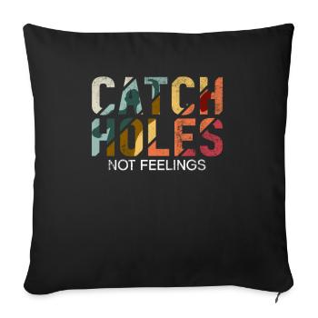 Cornhole Player Blind Hole - Funny Cornhole - Sofa pillowcase 17,3'' x 17,3'' (45 x 45 cm) - black - Front